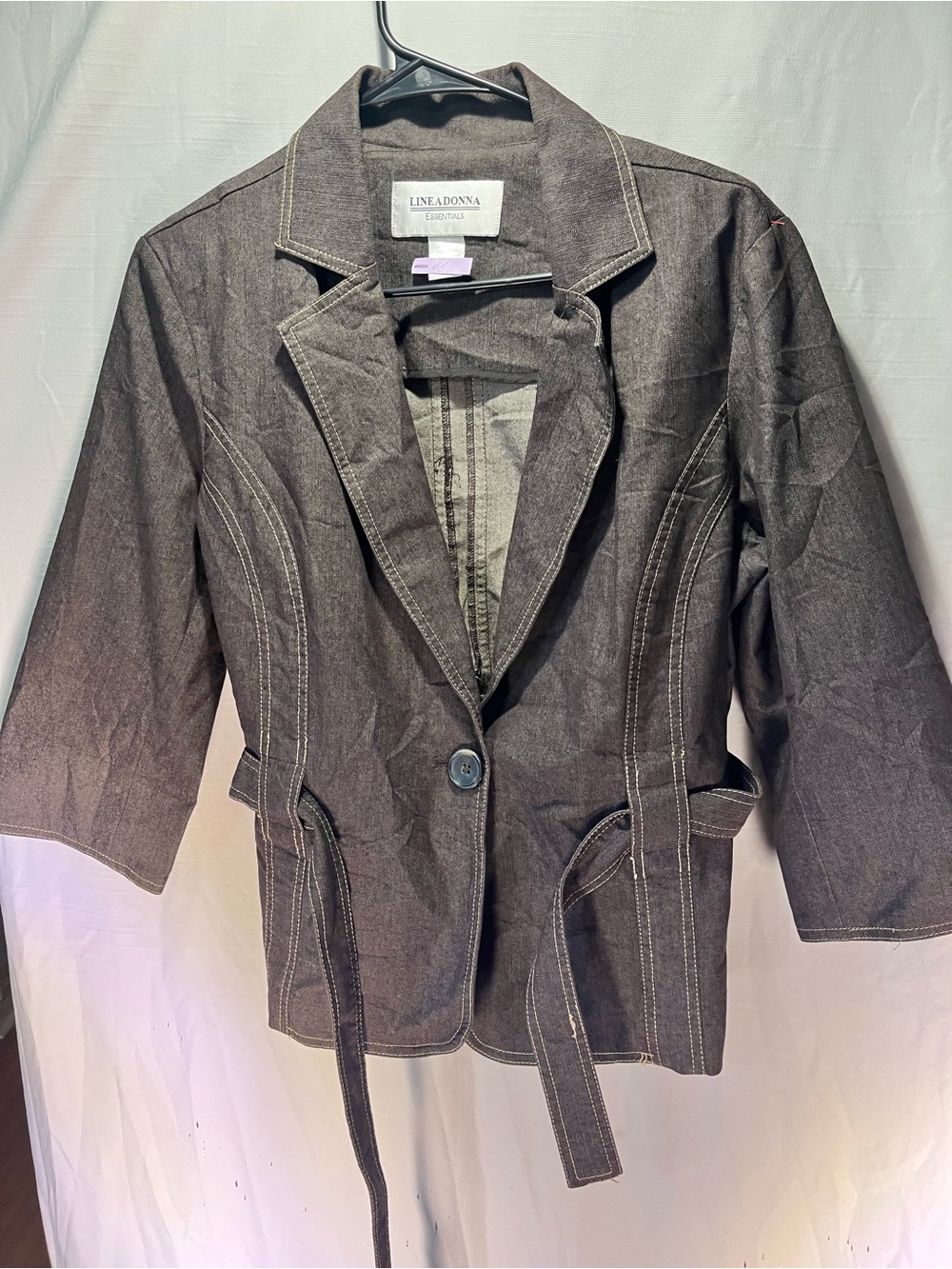 Linea donna size 15 Charcoal Tailored Blazer with Waist Tie